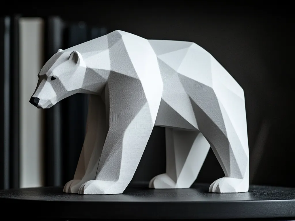 Gấu Bắc Cực Low Poly Hiện Đại