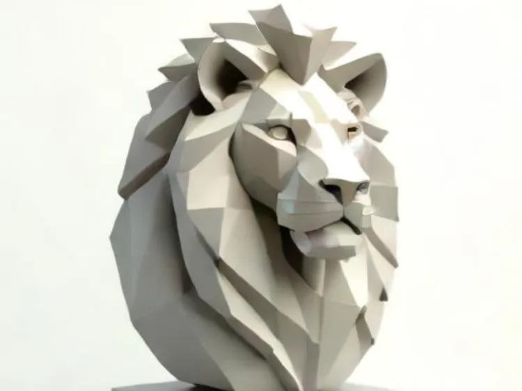 Tượng Sư Tử - Nghệ Thuật Hiện Đại Low Poly