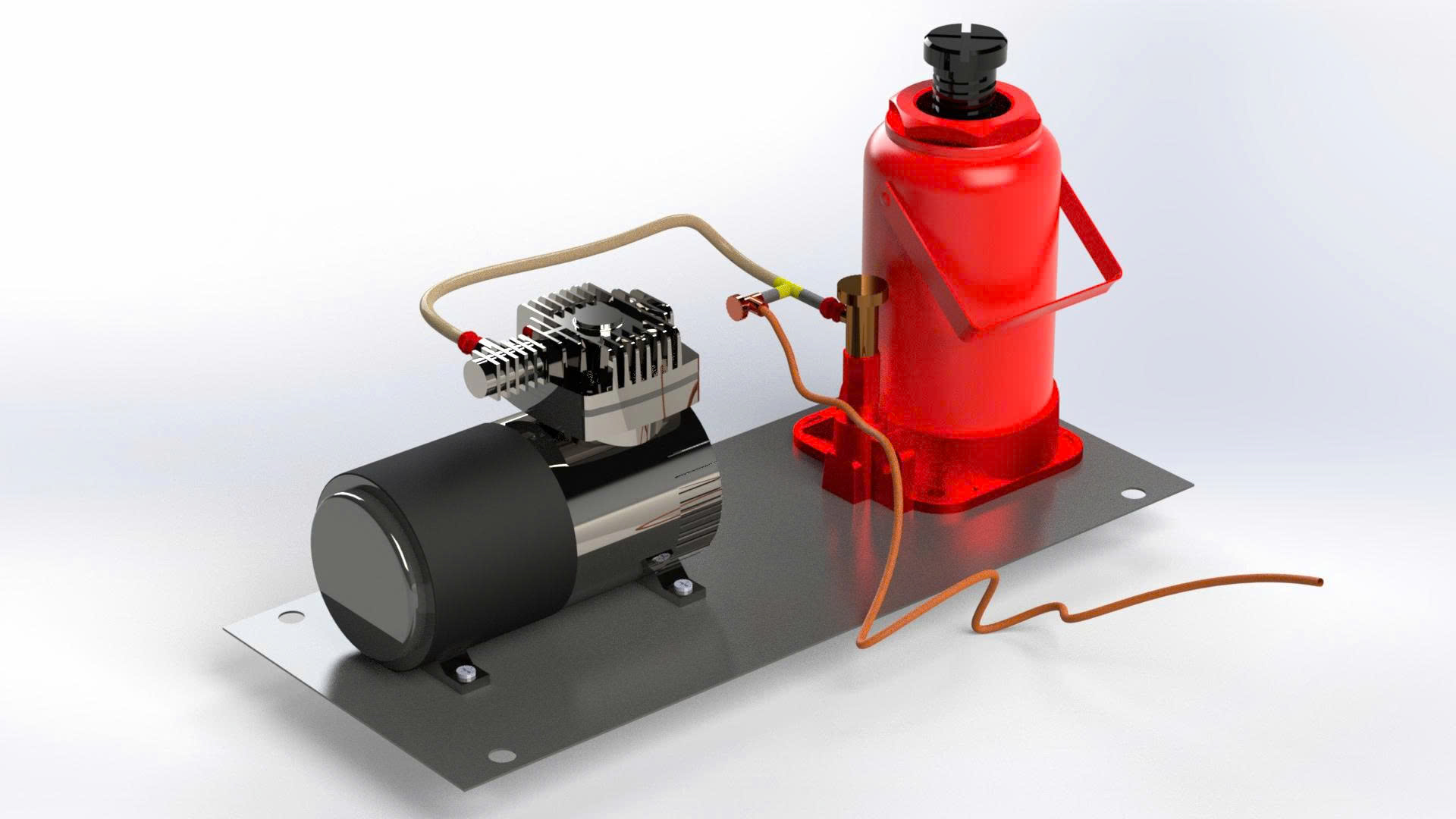 Bản vẽ 3D Kích khí nén có kèm bơm lốp (TL 027)