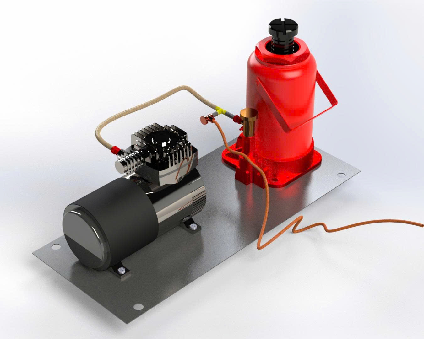 Bản vẽ 3D Kích khí nén có kèm bơm lốp (TL 029)