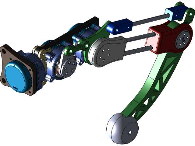 BẢN VẼ 3D CÁNH TAY ROBOT Quadruped leg design (CN 019)