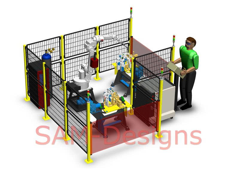 BẢN VẼ 3D CÁNH TAY ROBOT Robotic Welding Station - 2 (CN 023)