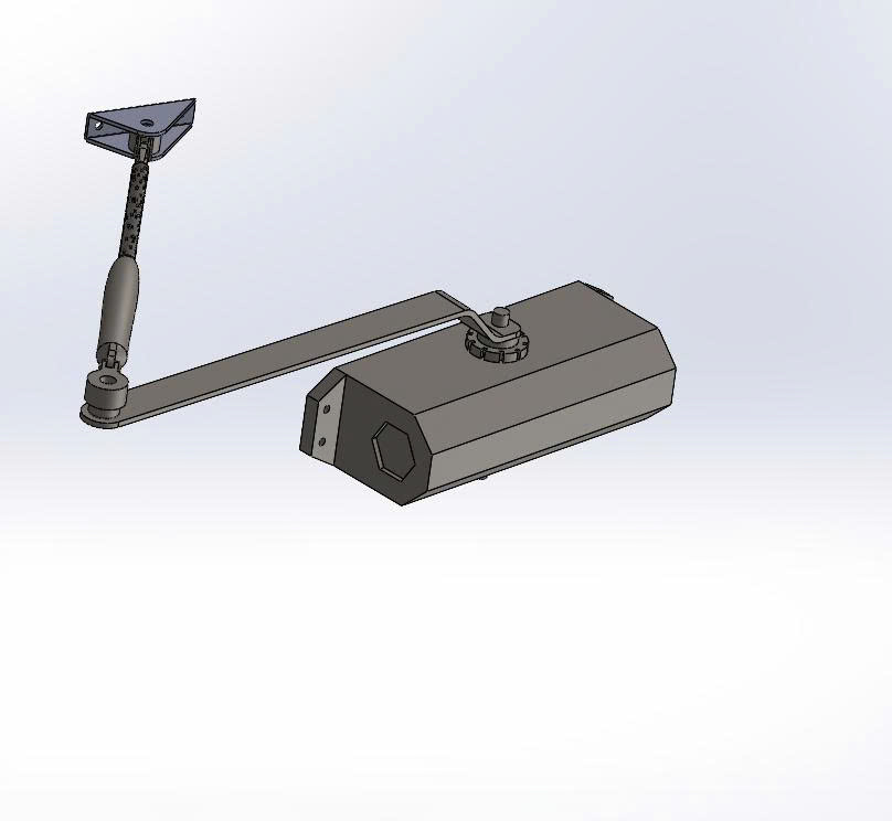 BẢN VE 3D TAY CO THỦY LỰC Thiết bị Đóng cửa Thủy lực Gắn phía trên (CK 024)