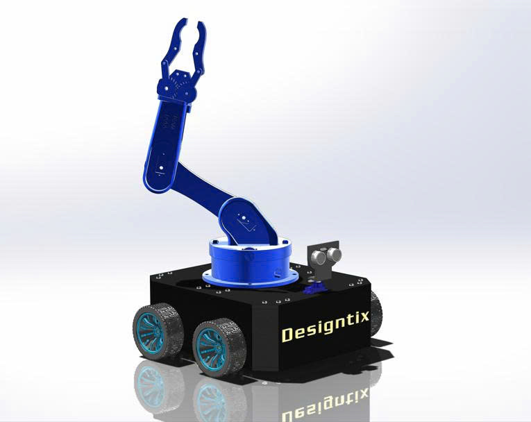 BẢN VE 3D TAY ROBOT LẮP TRÊN XE Robot Somo kèm Cánh tay Robot (CK 044)