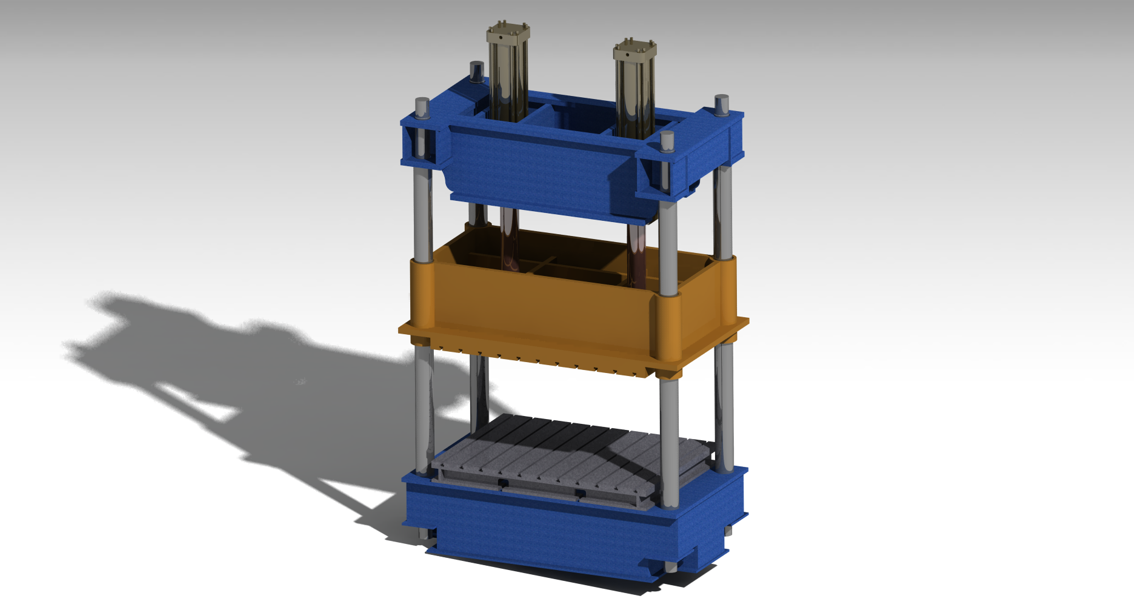 Bản vẽ 3D máy ép thủy lực loại nhỏ (TL 049)