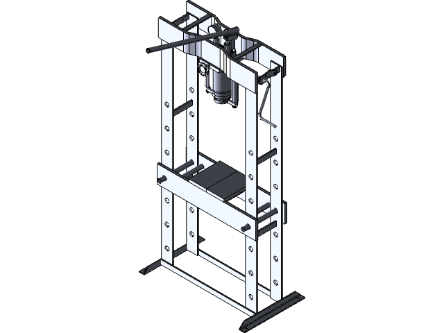 Bản vẽ 3D Máy ép thủy lực 15 tấn (TL 034)