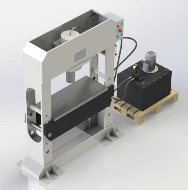 Bản vẽ 3D Máy ép thủy lực 100 tấn Model HPD - 1010 (TL 041)