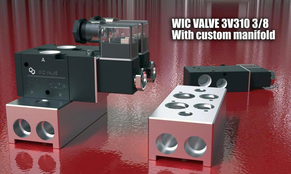 Bản vẽ 3D Van điện từ khí nén WIC 3V310-3/8 (TL 0104)