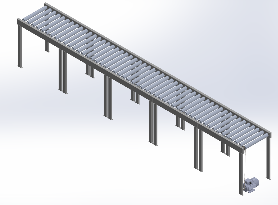 BẢN VE 3D BĂNG TẢI Roller conveyor system (CN 053)