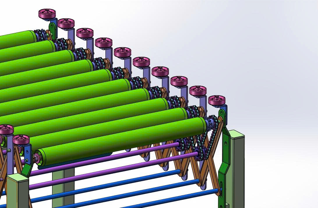BẢN VE 3D BĂNG TẢI Telescopic roller conveyor (CN 064)