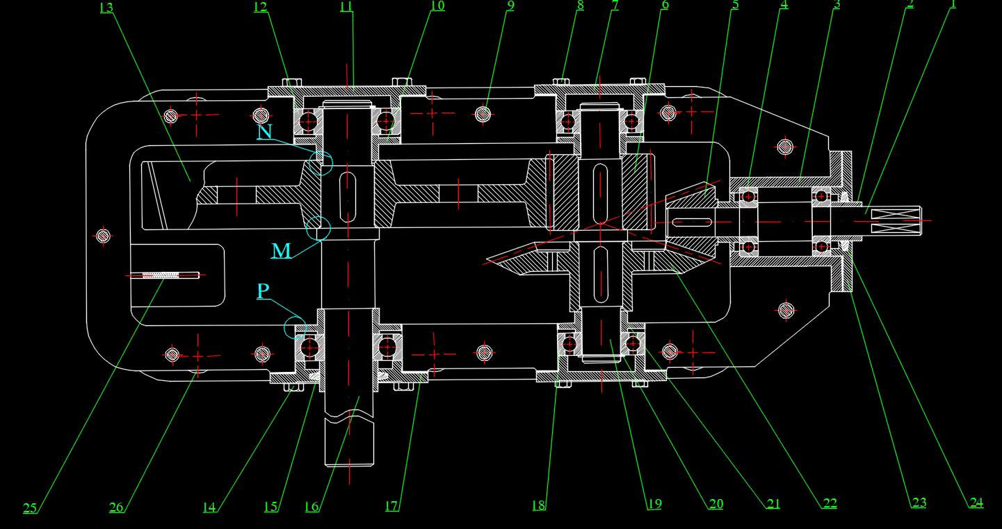 BẢN VẼ THIẾT KẾ HỘP GIẢM TỐC CÔN - TRỤ (HGT_02)