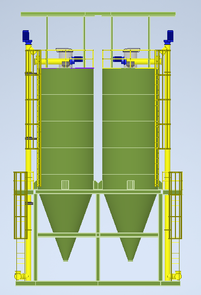 2 X 60T Cement Silo 2 Silo Xi măng, mỗi Silo có sức chứa 60 tấn (CN 243)