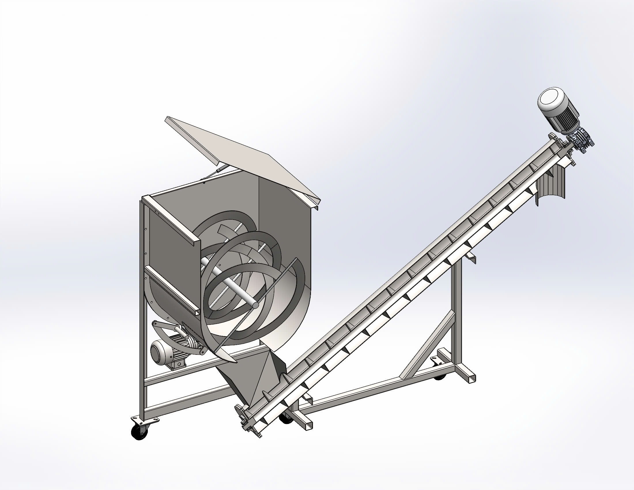 Máy trộn ngang và Vít tải horizontal blender and screw conveyor / yatay karıştırıcı ve helezon konveyör (CN 236)