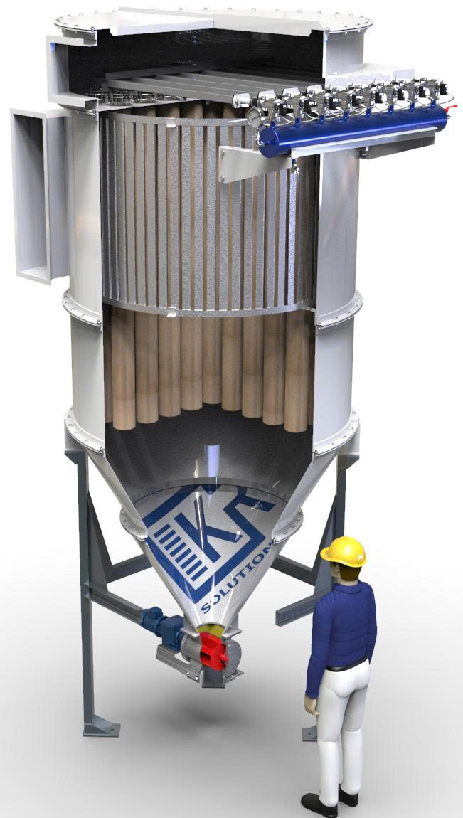 Hệ thống Lọc bụi Túi Vải - Cyclone (52 phần tử lọc) Bag filter-cyclone (52 filter elements) (CN 271)