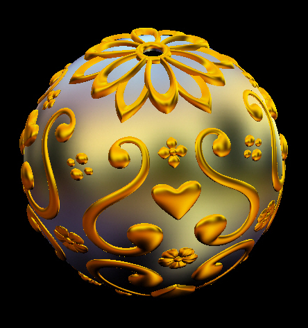 Quả cầu chạm khắc mạ vàng (DG 106)